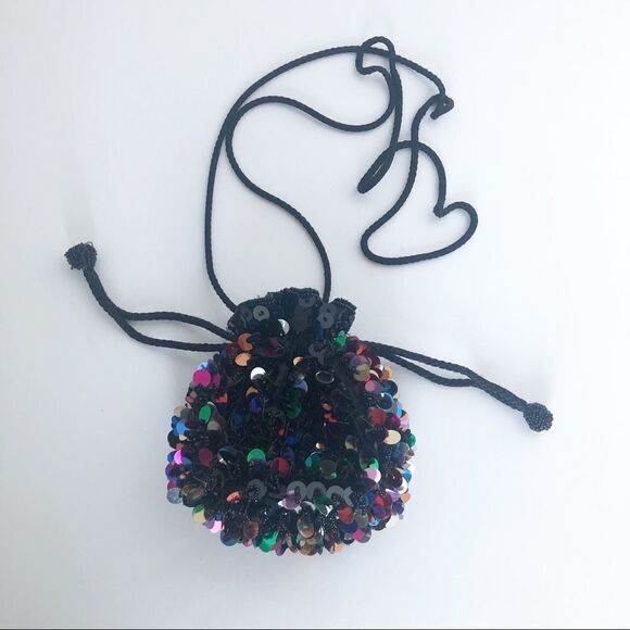 Amanda Smith drawstring sequined evening bag - Picture 1 of 3